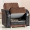 Utica Sofa Bed in Dark Brown Fabric & Black Vinyl w/Options