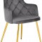 Salvatore Dining Chair 757 Set of 2 Grey Velvet Fabric Meridian