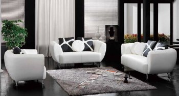 Faith Sofa in White Bonded Leather Match w/Optional Items [ADS- Faith]