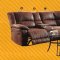 Zanthe II Motion Sectional Sofa in Brown Padded Suede by Acme