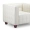 White Leather Modern Living Room Furniture With Tufted Seats