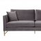 Massi Sofa TOV-S6166 in Grey Velvet Fabric by TOV Furniture