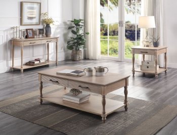 Ariolo Coffee Table 3PC Set 83220 in Antique White by Acme [AMCT-83220 Ariolo]