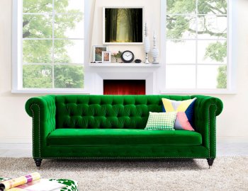 Hanny Sofa TOV-S42 in Green Velvet Fabric by TOV Furniture [TVS-TOV-S42-Hanny Green]