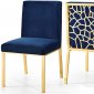 Opal Dining Chair 737 Set of 2 in Navy Velvet Fabric by Meridian