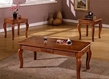 CM4400 Maywood Coffee Table & 2 End Tables 3Pc Set in Oak [FACT-CM4400-3PK Maywood]