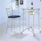 Metal Base Bar Table With Beveled Glass Top