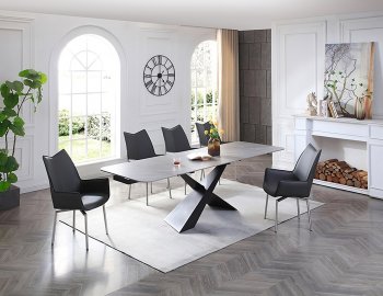 9422 Dining Table by ESF w/Optional 1218 Dark Gray Chairs [EFDS-9422-1218 DG]