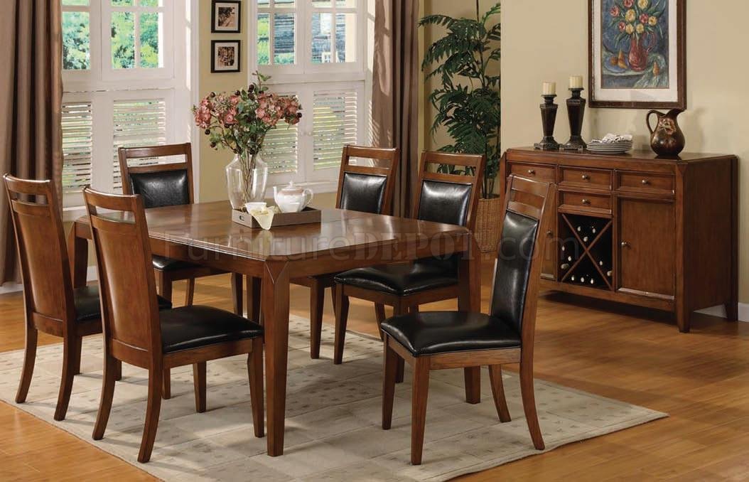 Brown Cherry Modern Dining Table W Optional Chairs & Server