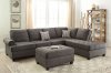 F6990 Sectional Sofa in Ash Black Fabric by Poundex w/Options