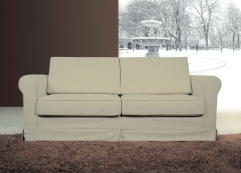 Contemporary Beige Fabric Sofa with Pull-Out Bed [AWS-Taylor Beige]