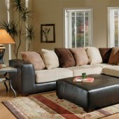 Multi Color Contemporary Sectional Sofa w/Optional Ottoman