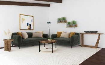 Jade Sofa & Loveseat Set 509131 in Green Chenille by Coaster [CRS- Jade Lively]