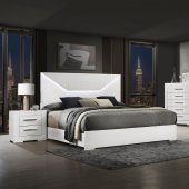 Ives Bedroom Set 5Pc 224941 in White High Gloss by Coaster