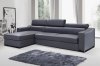 Ritz Sleeper Sectional Sofa in Grey Leather by J&M