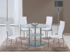 D79DT Dining Set 5Pc w/475DC White Chairs by Global Furniture