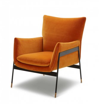 Joseph Accent Chair in Orange Fabric by VIG [VGCC-Joseph Orange]