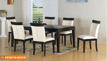 495DT Dining Table in Espresso by American Eagle w/Options [AEDS-495DT&480CH]