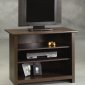 Cinnamon Cherry Finish Modern TV Stand w/Shelves