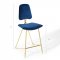 Ponder Bar Stool Set of 2 in Navy Velvet by Modway