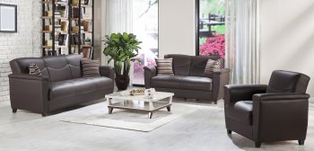 Aspen Santa Glory Dark Brown Sofa Bed in PU - Istikbal w/Options [IKSB-Aspen Santa Glory Dark Brow]