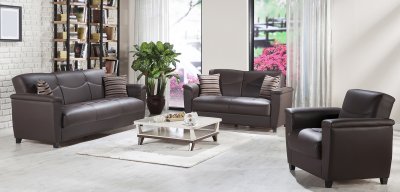 Aspen Santa Glory Dark Brown Sofa Bed in PU - Istikbal w/Options