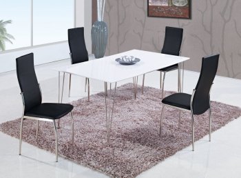 D475DT Dining Set 5Pc w/Black or White Chairs by Global [GFDS-D475DT-D475DC]