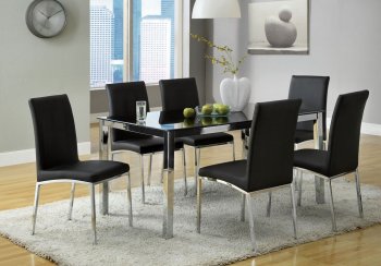 CM8336T Maui 7Pc Dinette Set w/Black Glass Top [FADS-CM8336T Maui]