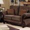 Margarita Sofa CM6865 in Brown Fabric & Dark Cherry w/Options