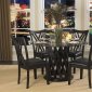 Ebonized Cherry Finish Modern Glass Top Dining Table w/Options