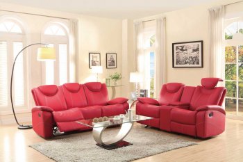 Talbot Motion Sofa 8524RD in Red by Homelegance w/Options [HES-8524RD Talbot]