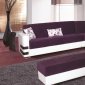 Safir Sectional Sofa Convertible in Purple Microfiber by Rain