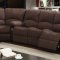 U1710 Motion Sectional Sofa in Chocolate Fabric by Global