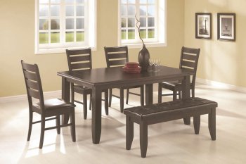 Dalila Dining Room Set 6Pc 102721 in Cappuccino by Coaster [CRDS-102721 Dalila]