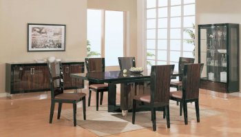 Two-Toned Wenge & Brown High Gloss Finish Modern Dining Table [GFDS-Madison]