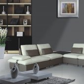 8060 Sectional Sofa White&Taupe Bonded Leather by American Eagle