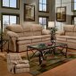 Camel Fabric Modern Sofa & Loveseat Set w/Optional Recliner