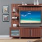 Walnut Finish Contemporary Wall Entertainment Unit