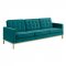 Loft Sofa in Teal Velvet Fabric by Modway w/Options