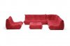 Red Fabric Modern Stylish Modular Sectional Sofa Set