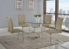 Marlene Dining Table 5Pc Set by Chintaly w/Mirror Base