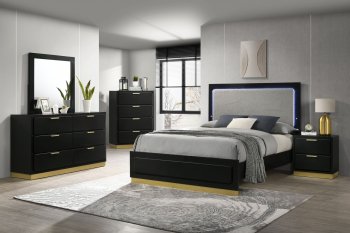 Caraway Bedroom Set 5Pc 224781 in Black by Coaster [CRBS-224781 Caraway]