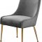 Owen Dining Chair 744 Set of 2 Grey Velvet Fabric by Meridian