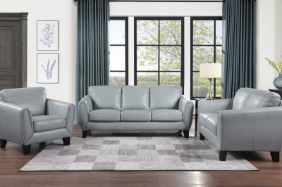 Spivey Sofa 9460AQ in Aqua Leather by Homelegance w/Options