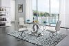 151 Dining Table by ESF w/Glass Top & Optional 151 White Chairs