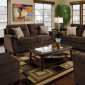 Chocolate Casual Fabric Modern Sofa & Loveseat Set w/Options