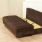 Dark Brown Fabric Modern Sofa Bed Convertible w/Metal Legs