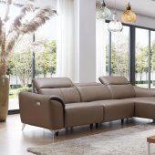 950 Power Reclining Sectional Sofa in Brown Leather by ESF