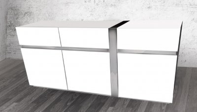 Cristallino Buffet in High Gloss White Lacquer by Casabianca