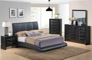 8272 & Linda Black 5Pc Bedroom Set by Global w/Options [GFBS-8272 Black Linda]